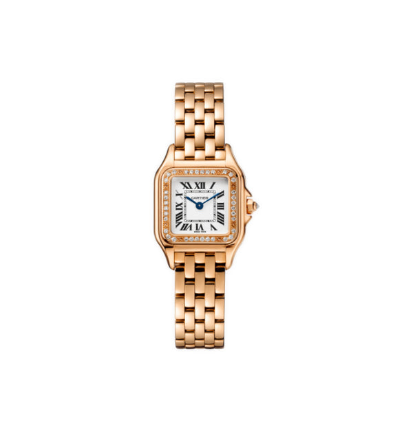 Small 22mm 18k Rose Gold Diamond Bezel Quartz