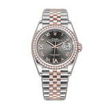 36mm Steel & Everose Gold Diamond Bezel Slate Diamond VI & IX Dial Jubilee