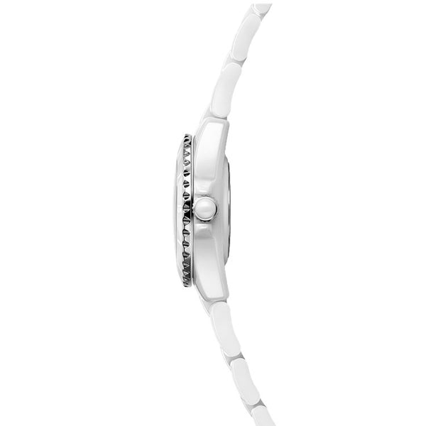 Ceramic "Phantom" White Dial 33mm Steel Bezel Bracelet Quartz