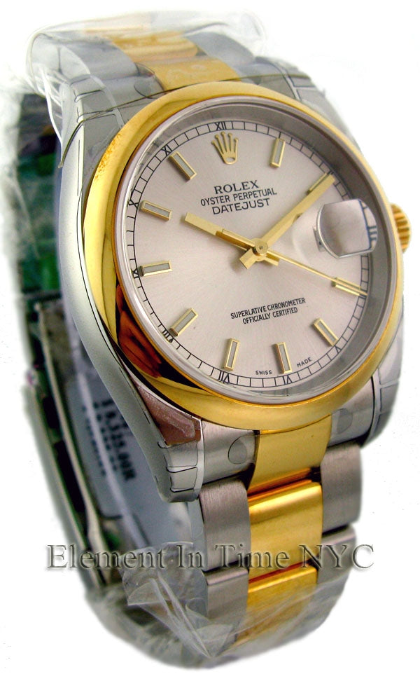 Steel / 18k Yellow Gold White Dial 36mm