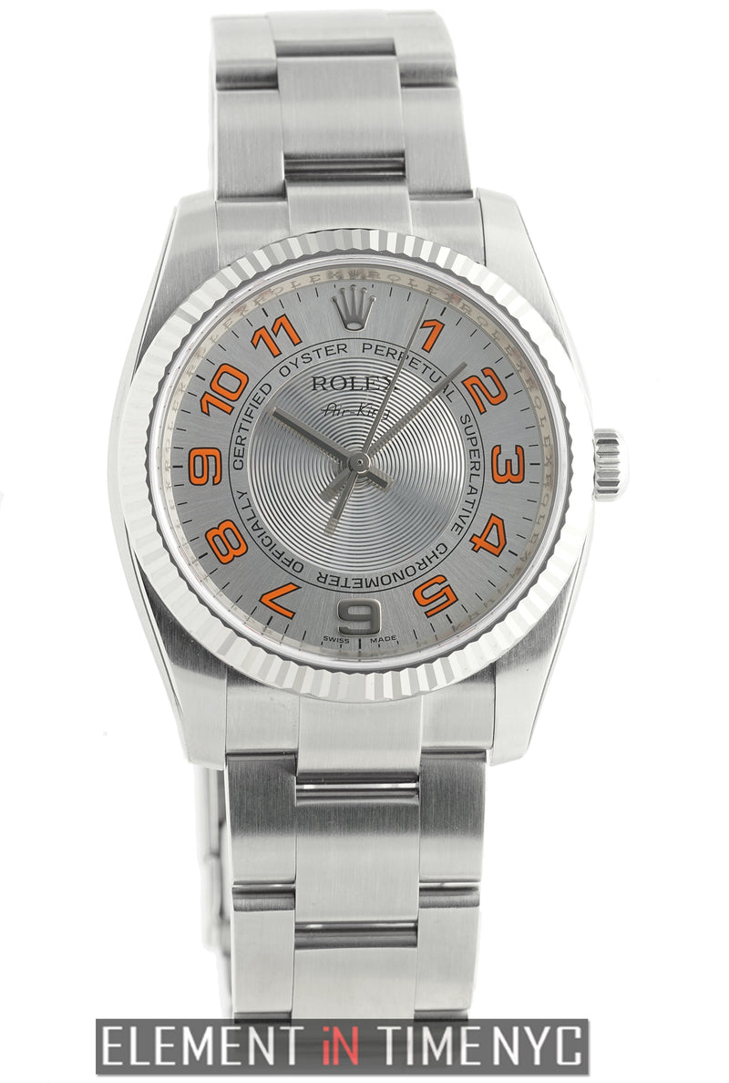 Stainless Steel 34mm Silver Dial Orange Markers M Serial 2011