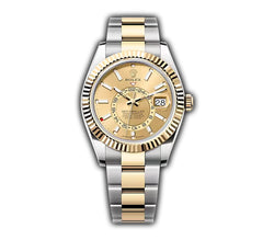 42mm Steel and 18k Yellow Gold Champagne Dial Oyster Bracelet