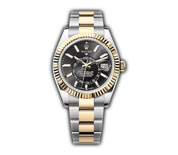 42mm Steel and 18k Yellow Gold Black Dial Oyster Bracelet