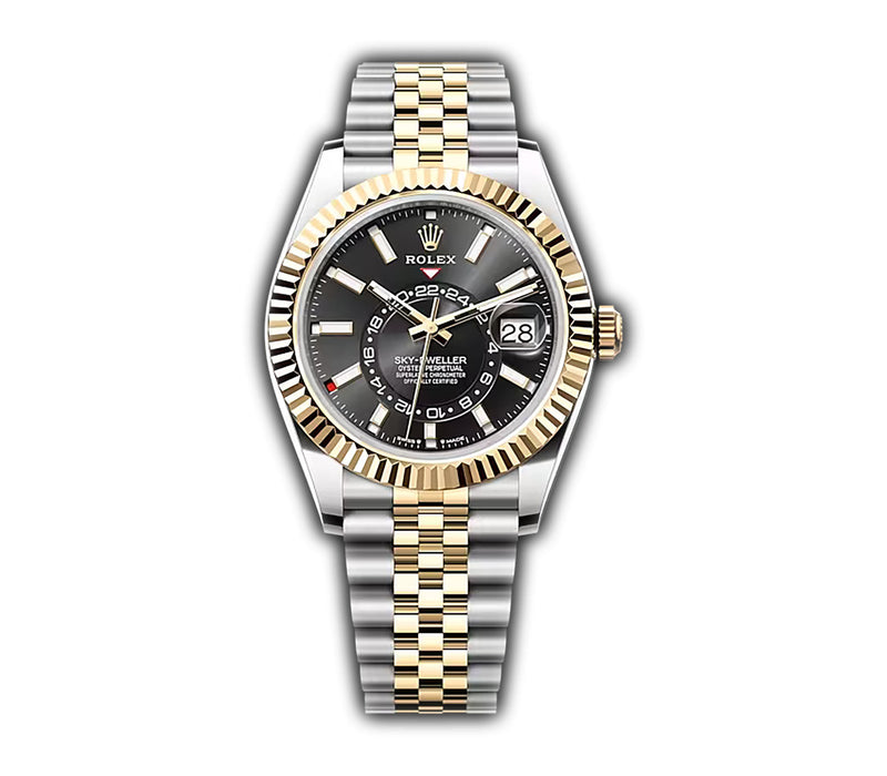 42mm Steel and 18k Yellow Gold Black Dial Jubilee Bracelet