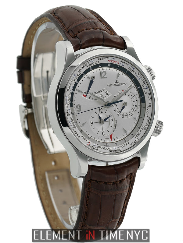 Master World Geographic 42mm Stainless Steel Silver Dial