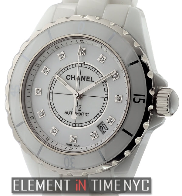 Chanel J12-365 Ceramic & 18k Rose Gold 34mm Silver Index Dial – Element iN  Time NYC