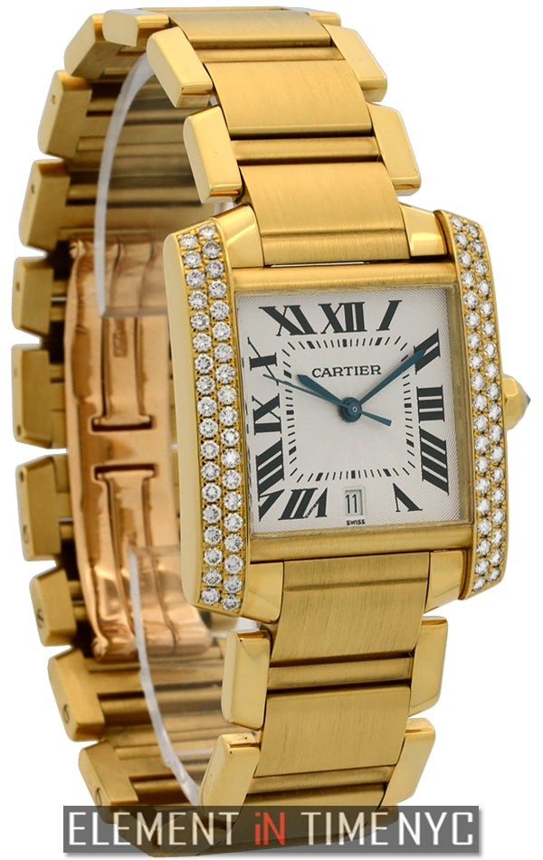 Cartier Tank Francaise 28mm Diamond Bezel 18k YG WE1010R8 – Element iN Time  NYC