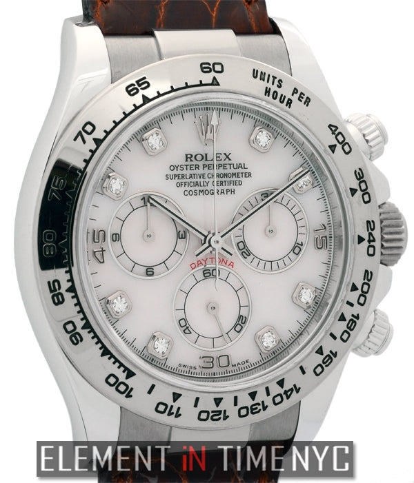 18k White Gold MOP Diamond Dial Circa 2005