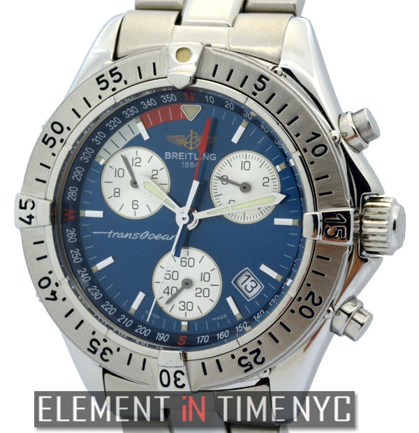 Breitling Transocean Chronograph 43 Blue Limited Edition Boxes Papers  AB015112 - myWatchMart