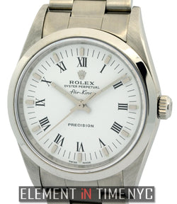 Vintage Stainless Steel White Roman Dial 34mm