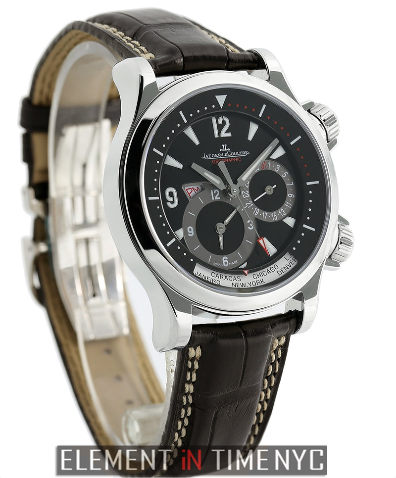 Geographic Stainless Steel Black Dial 42mm