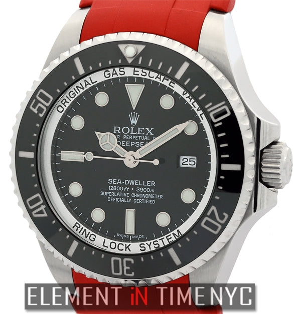 Rolex Sea-Dweller Deepsea 44Mm Black Dial On Red Rubber B 116660S – Element  In Time Nyc