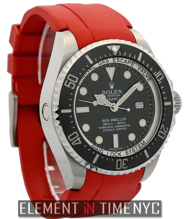 Deepsea 44mm Black Dial On Red Rubber B