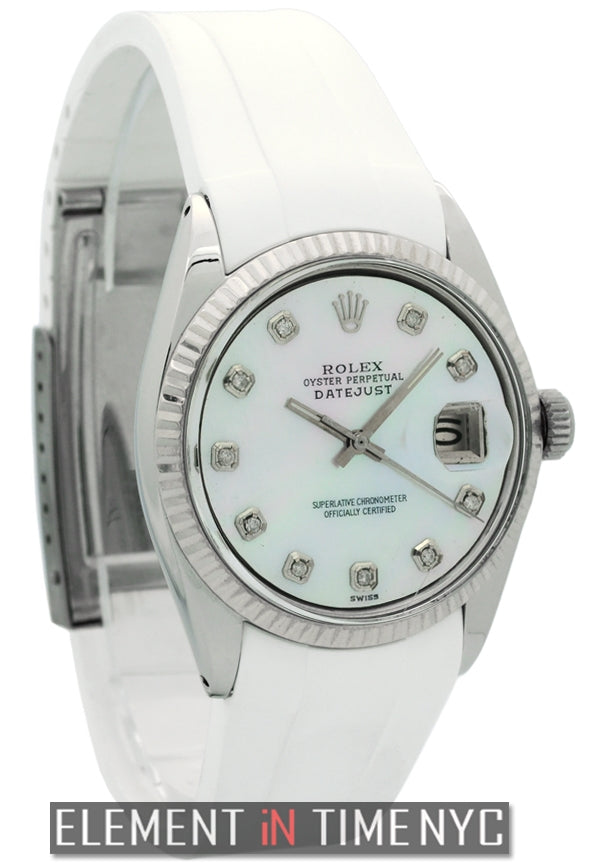 Stainless Steel 36mm RubberB MOP Diamond Dial