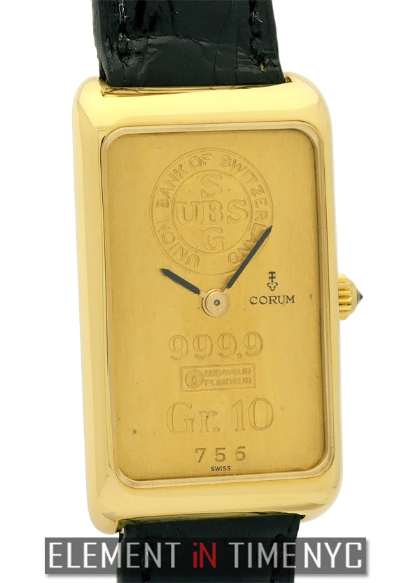 Vintage Union Bank Of Switzerland 18k Yellow Gold With 10 Gram Ingot