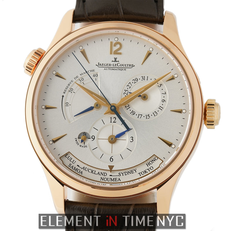 Master Geographic 39mm 18k Rose Gold Silver Dial