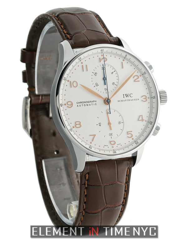 Chronograph Steel Silver Arabic Dial WIth Gold Numerals