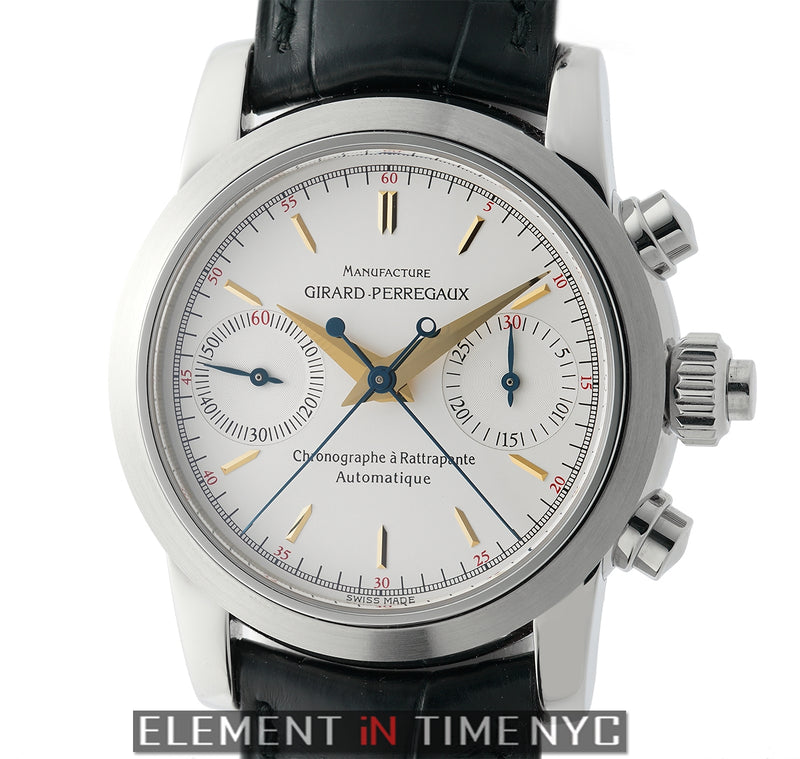 Chronograph Rattrapante Stainless Steel 38mm Silver Dial