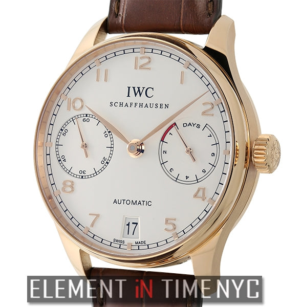 7-Day Power Reserve 18k Rose Gold Silver Dial