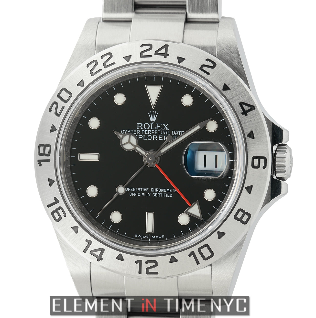 Rolex Explorer II 40mm Steel Black Dial 16570 M Serial Element