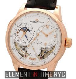 18k Rose Gold Chronograph Moonphase Silver Dial 42mm