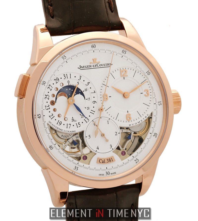 18k Rose Gold Chronograph Moonphase Silver Dial 42mm