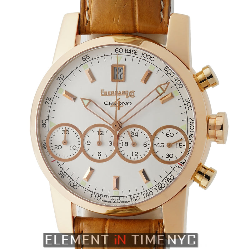 Chronograph 18k Rose Gold 40mm Silver Dial