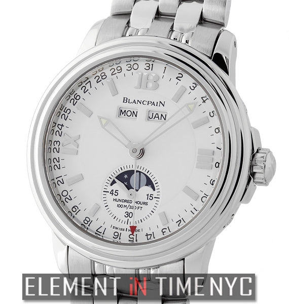 Villeret Moonphase Stainless Steel 38mm White Dial