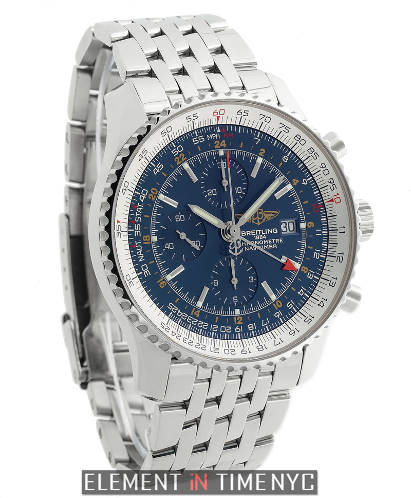 Breitling Navitimer World 46mm Stainless Steel Blue Dial A24322