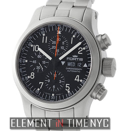 B42 Day-Date Chronograph Stainless Steel Black Dial