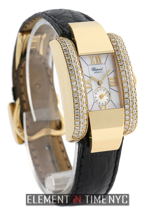 18k Yellow Gold Diamond Case Mother Of Pearl Dial