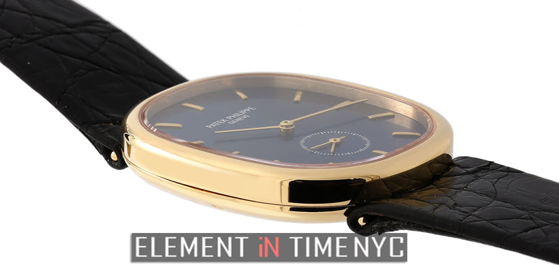 Vintage Ellipse 18k Yellow Gold Blue Dial 28mm Manual Wind