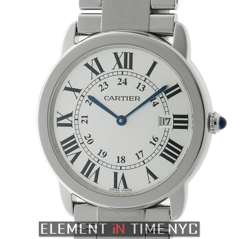 Large 36mm Stainless Steel Silver Dial Quartz