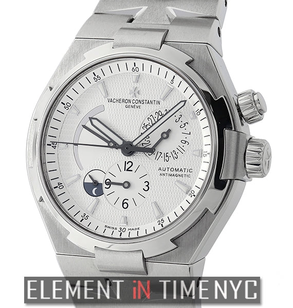 Dual Time Stainless Steel 43mm Silver Dial 2014