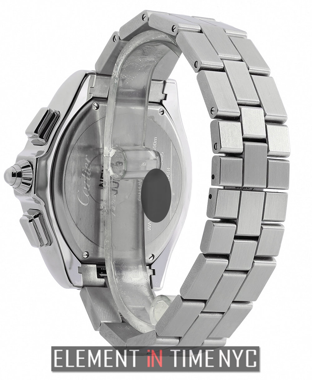 Cartier Roadster Chronograph S Stainless Steel Silver Dial 