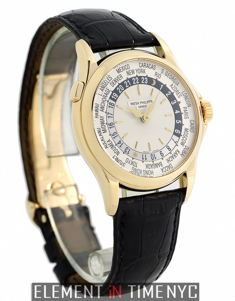 World Time 18k Yellow Gold 37mm Silver Dial