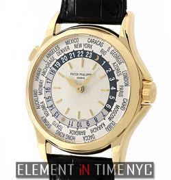 World Time 18k Yellow Gold 37mm Silver Dial
