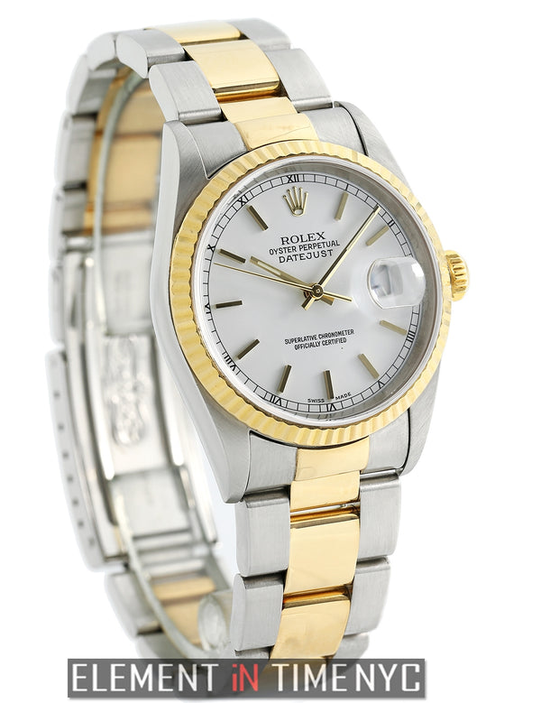 Steel & Yellow Gold 36mm White Index Dial P Serial 2001