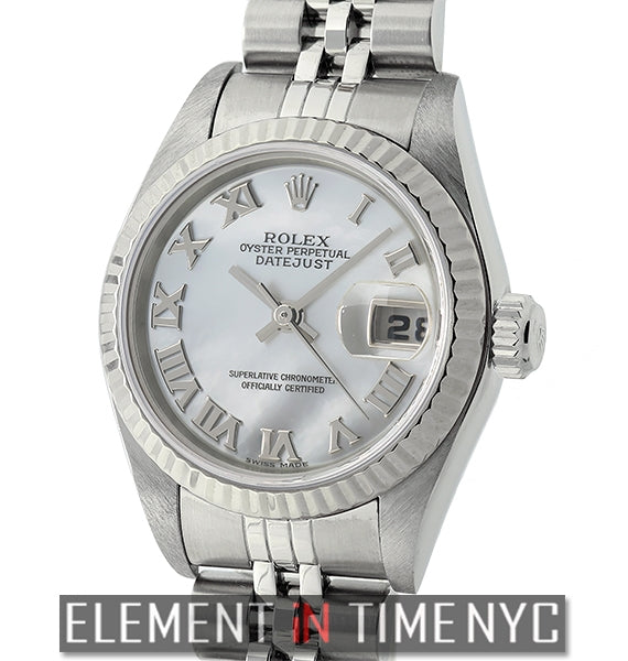 Lady 26mm Steel & Fluted White Gold Bezel MOP Dial Circa 2004