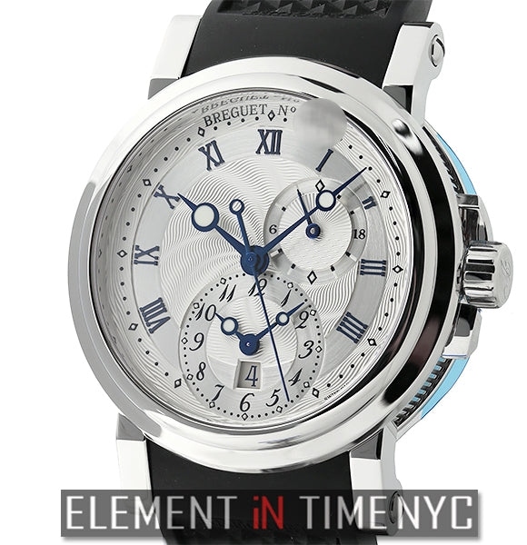 Dual Time Stainless Steel 42mm Silver Dial