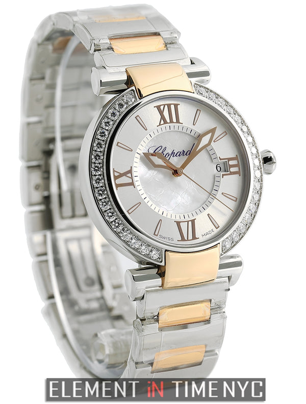 Steel & Rose Gold Diamond Bezel 36mm Mother Of Pearl Dial