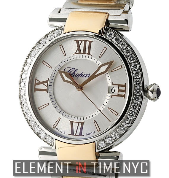 Steel & Rose Gold Diamond Bezel 36mm Mother Of Pearl Dial