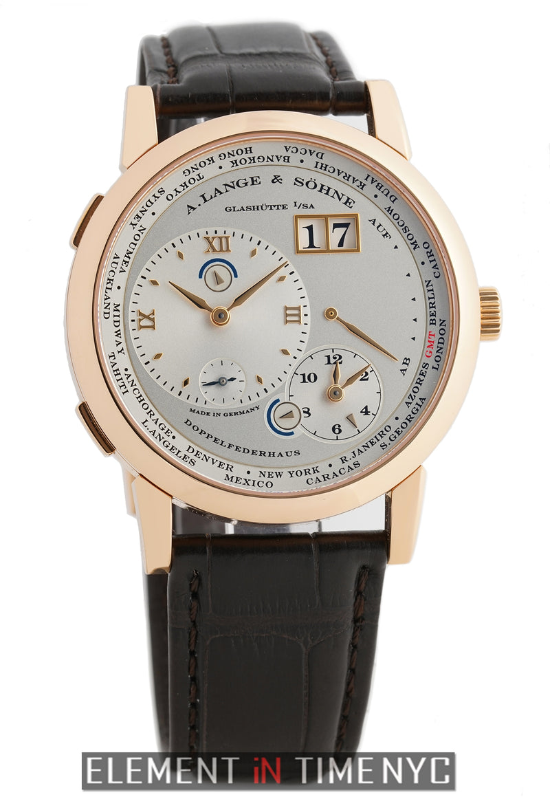 Time Zone 18k Rose Gold 42mm Silver Dial Launch Model 2005