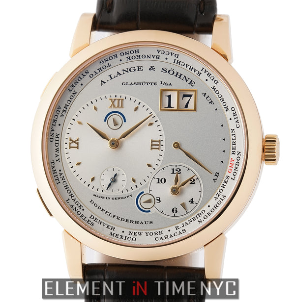 Time Zone 18k Rose Gold 42mm Silver Dial Launch Model 2005