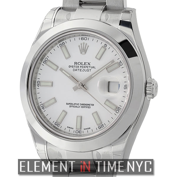 Stainless Steel White Index Dial