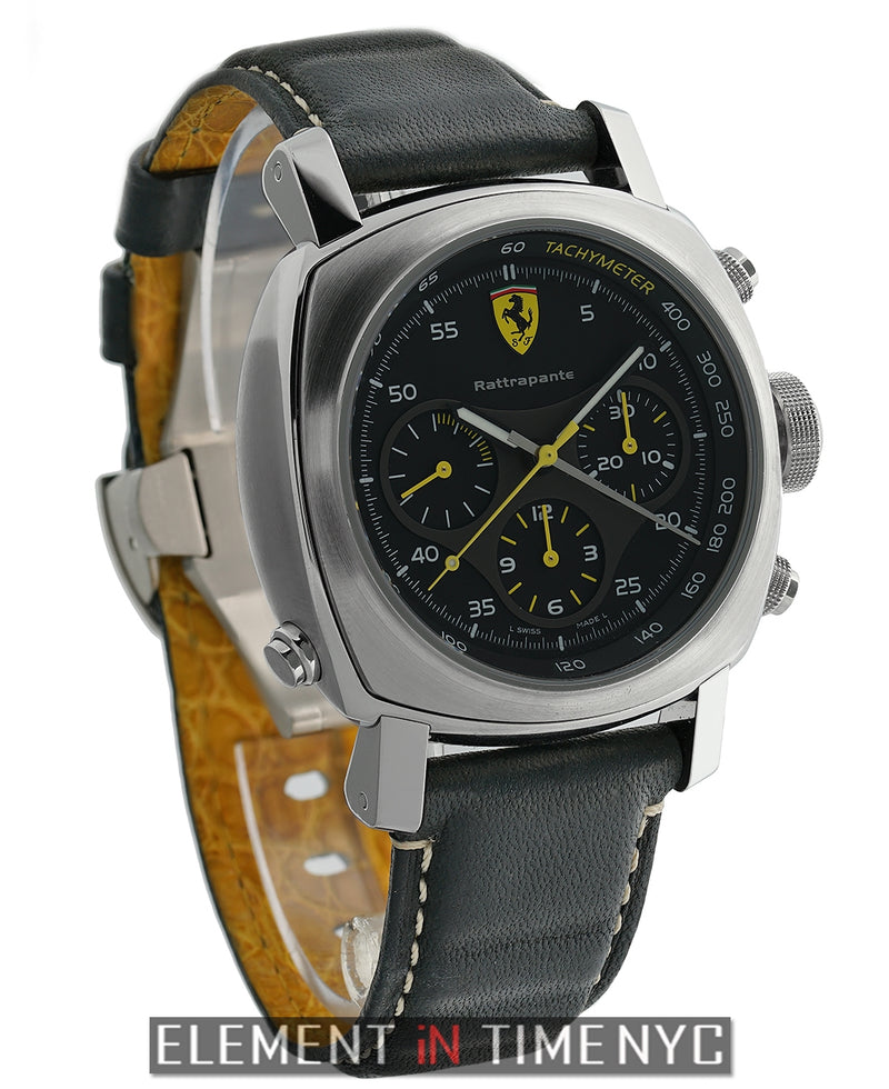 Scuderia Rattrapante Stainless Steel 45mm Black Dial
