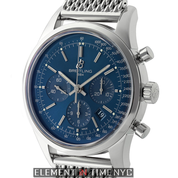 Breitling Transocean Chronograph 43 Blue Limited Edition Boxes Papers  AB015112 - myWatchMart