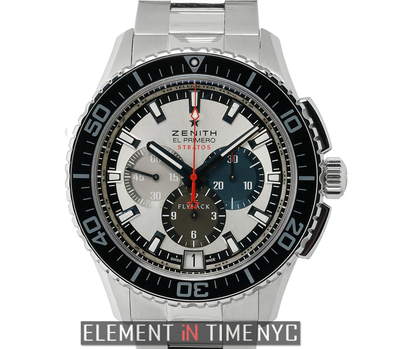 Stratos Flyback Chronograph Steel 45mm Silver Dial