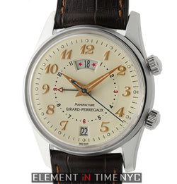 GMT Alarm Stainless Steel 38mm Ivory Dial