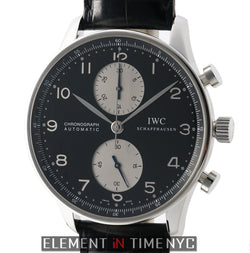 Chronograph Stainless Steel Black Dial Silver Sub-Dials